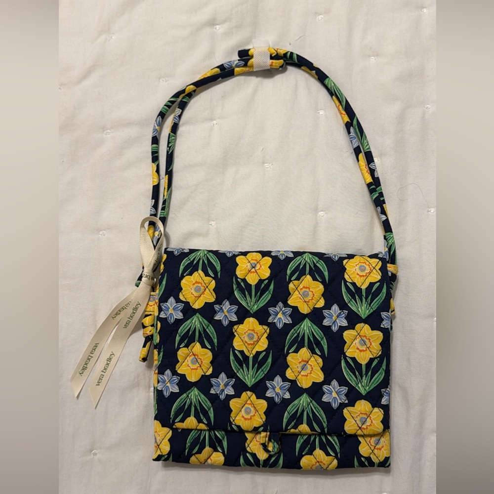 Vera Bradley Yellow and Blue Floral Crossbody Bag